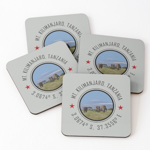 Item preview, Mt. Kilimanjaro Tanzania Graphic with Global Coordinates designed and sold by CustomTravelArt.