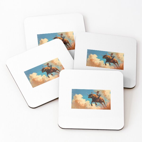Item preview, Artistic Style Painting of Bull Riding Art Board Art Prints Wall Art Decor designed and sold by Kevin Lou.