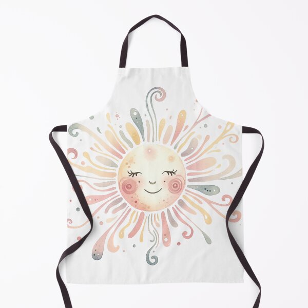 Item preview, Cute Boho Pastel Watercolor Happy Sun designed and sold by MeroroGraphics.