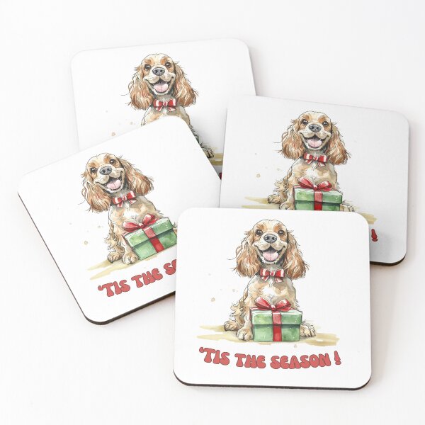 Item preview, Cocker Spaniel dog holding Christmas present designed and sold by M1234s.