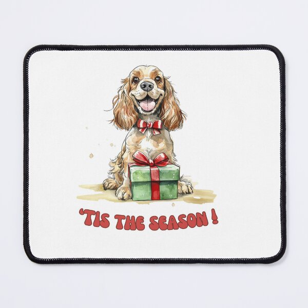 Item preview, Cocker Spaniel dog holding Christmas present designed and sold by M1234s.