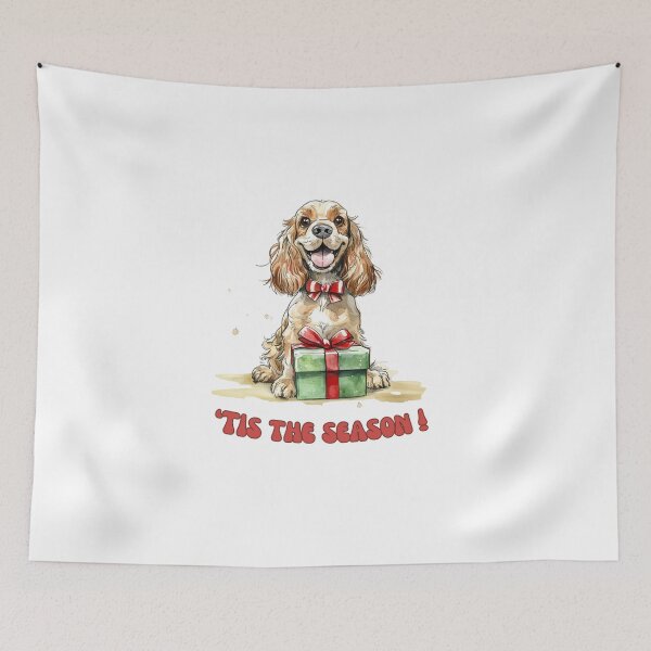 Item preview, Cocker Spaniel dog holding Christmas present designed and sold by M1234s.
