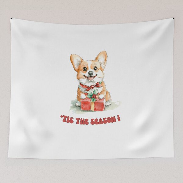Item preview, Corgi dog holding Christmas present designed and sold by M1234s.