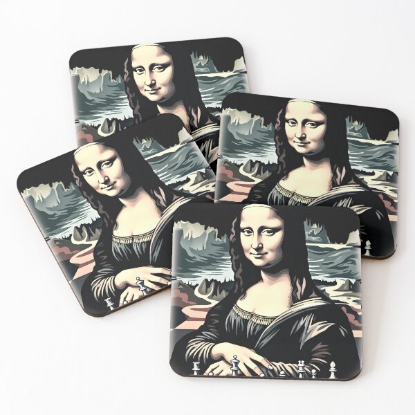 Item preview, Mona Lisa Playing Chess — Renaissance Art Parody Design designed and sold by chesstopia.