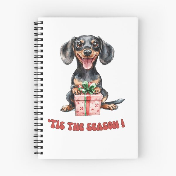 Item preview, Dachshund dog holding Christmas present designed and sold by M1234s.