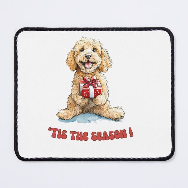 Item preview, Goldendoodle dog holding Christmas present designed and sold by M1234s.