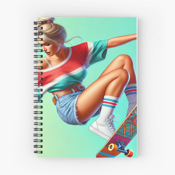 Item preview, Youthful Female Skateboarder in Mid-Jump designed and sold by Genady.