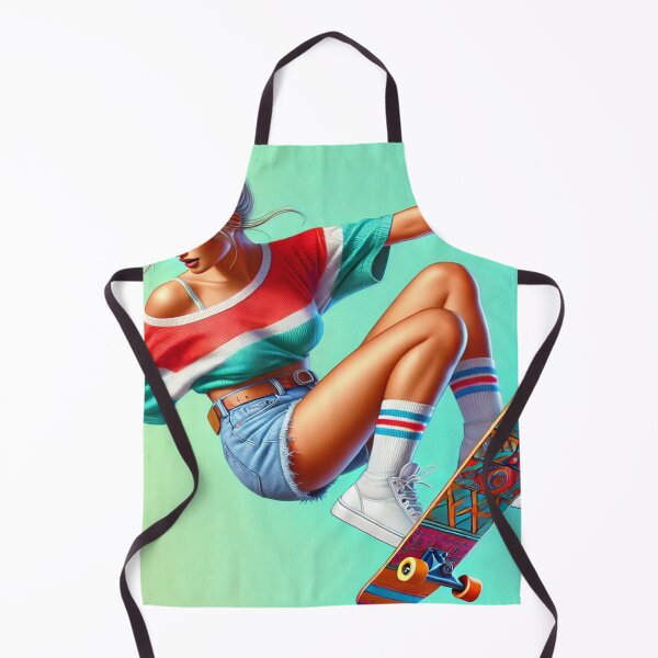 Item preview, Youthful Female Skateboarder in Mid-Jump designed and sold by Genady.