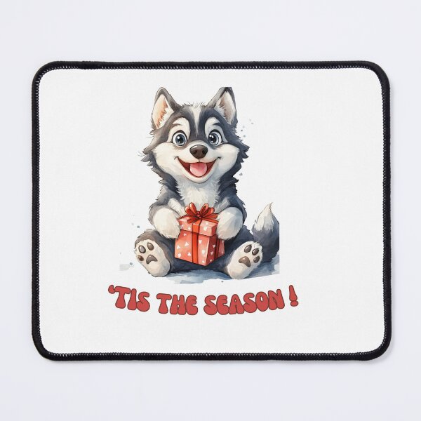 Item preview, Husky dog holding Christmas present designed and sold by M1234s.