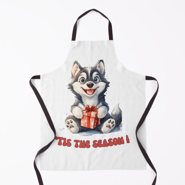 Item preview, Husky dog holding Christmas present designed and sold by M1234s.