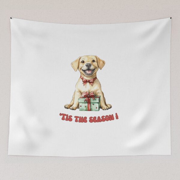 Item preview, Labrador dog holding Christmas present designed and sold by M1234s.