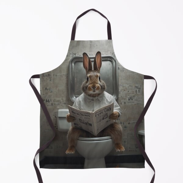 Item preview, Funny Rabbit on Toilet Reading Newspaper designed and sold by vk09.