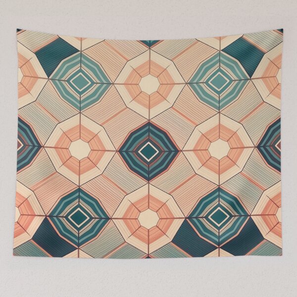 Item preview, geometric pattern Design featuring, interlocking geometric shapes such as hexagon. designed and sold by HEMRO.