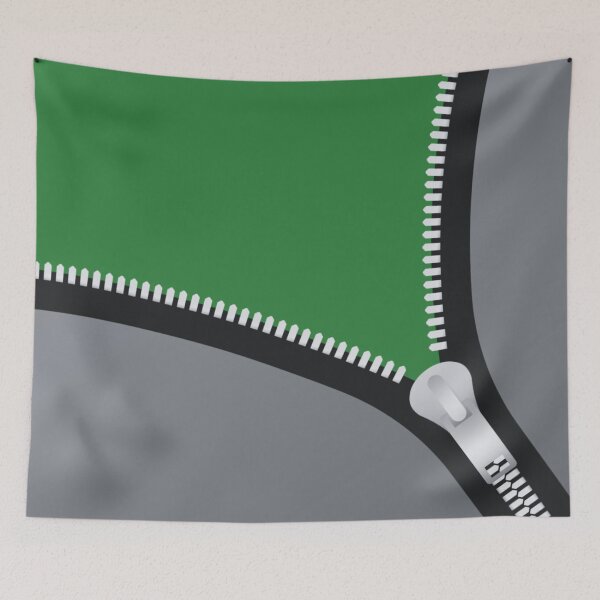 Item preview, GREY AND GREEN ASYMMETRICAL ZIPPER DESIGN designed and sold by asudesign.