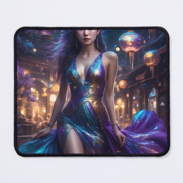 Item preview, Purple, Blue, and Gold Shiny Party Dress designed and sold by Fantasy-Fashion.