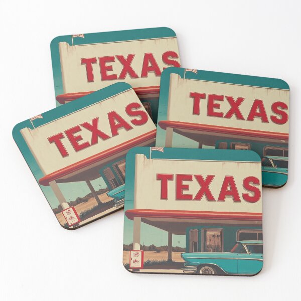 Item preview, Retro Texas Roadside Scene with Classic Car designed and sold by Retro Travel Design.