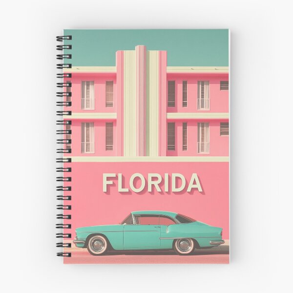 Item preview, Vibrant Florida Art Deco with Classic Car designed and sold by Retro Travel Design.