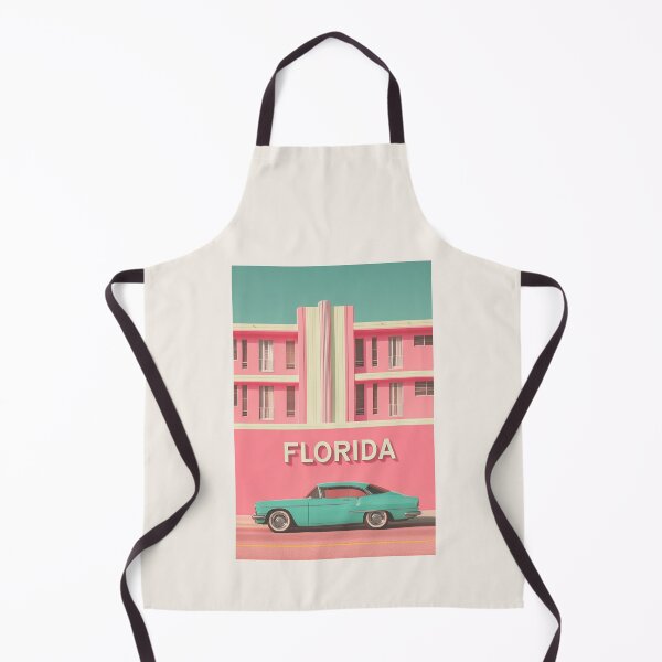 Item preview, Vibrant Florida Art Deco with Classic Car designed and sold by Retro Travel Design.
