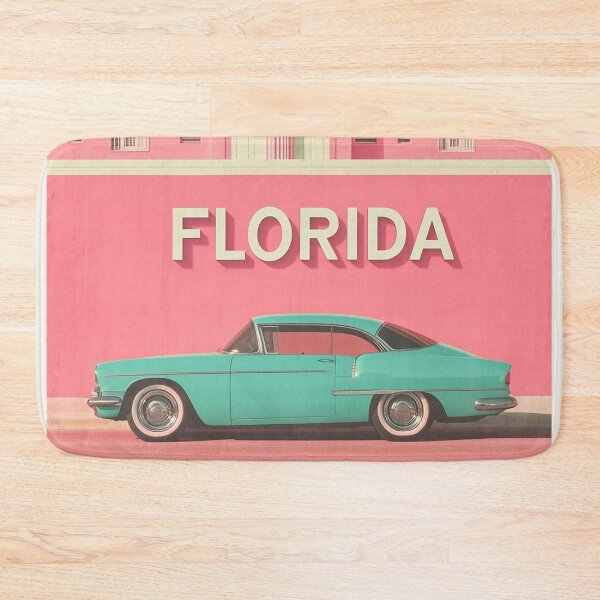 Item preview, Vibrant Florida Art Deco with Classic Car designed and sold by Retro Travel Design.