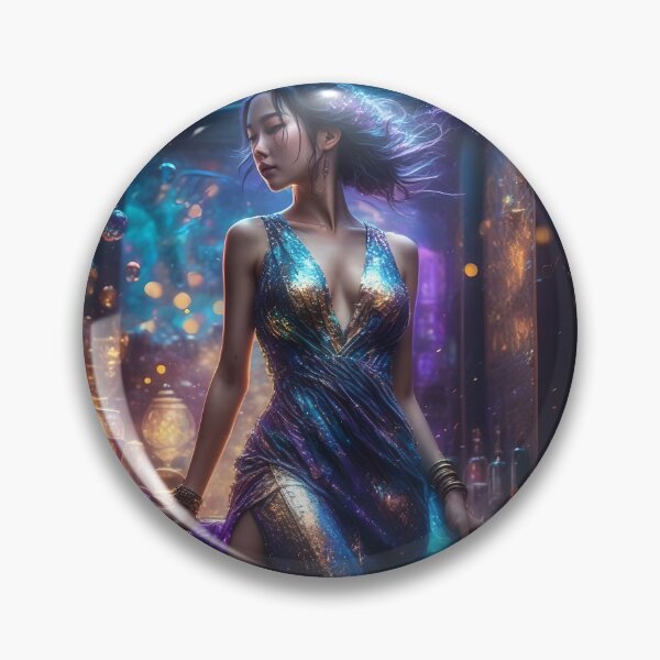 Item preview, Purple Blue and Gold Shiny Gown designed and sold by Fantasy-Fashion.