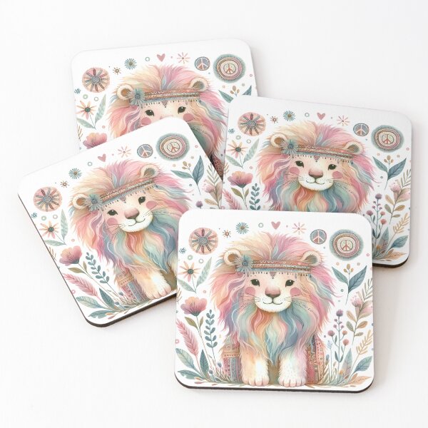 Item preview, Cute Boho Pastel Watercolor Baby Lion designed and sold by MeroroGraphics.