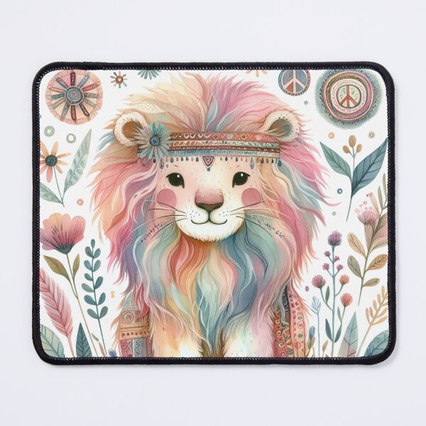 Item preview, Cute Boho Pastel Watercolor Baby Lion designed and sold by MeroroGraphics.