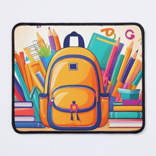 Item preview, Back to school colorful backpack and school supplies designed and sold by Koncept-Studio.