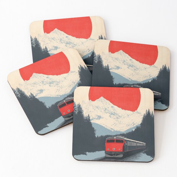 Item preview, Retro Train Travel Poster with Mountain Landscape designed and sold by Retro Travel Design.