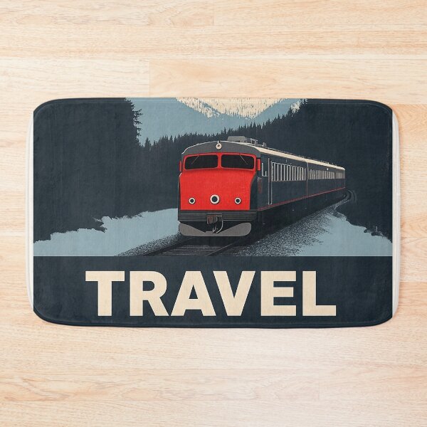 Item preview, Retro Train Travel Poster with Mountain Landscape designed and sold by Retro Travel Design.