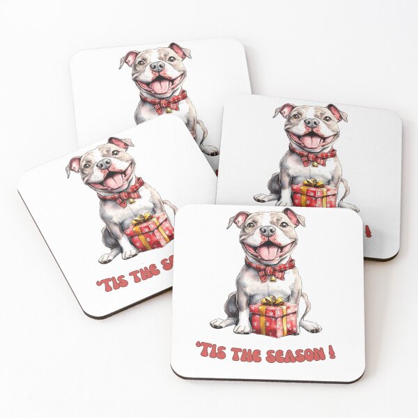 Item preview, Pitbull dog holding Christmas present designed and sold by M1234s.