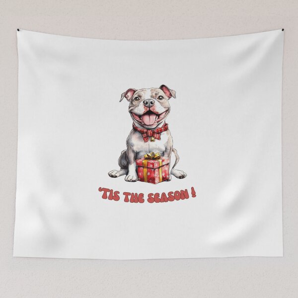 Item preview, Pitbull dog holding Christmas present designed and sold by M1234s.