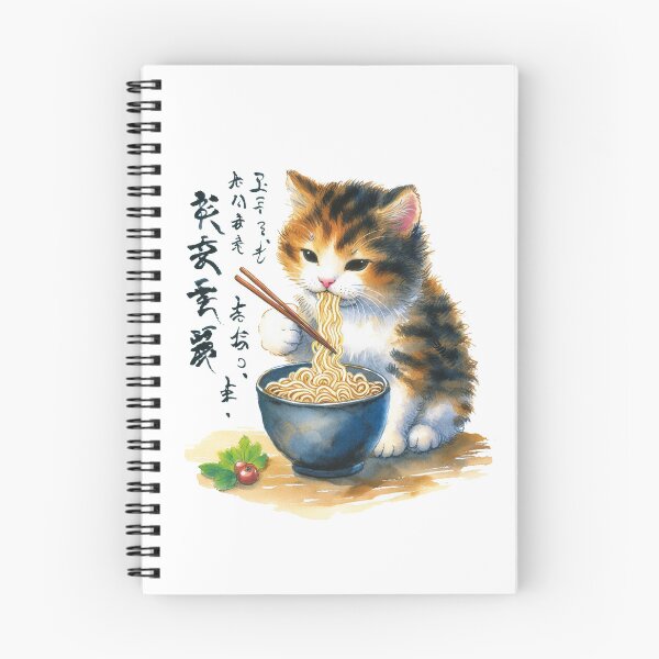 Item preview, Cute Kitten Eating Japanese Noodles designed and sold by ZAIKY DREAMS.