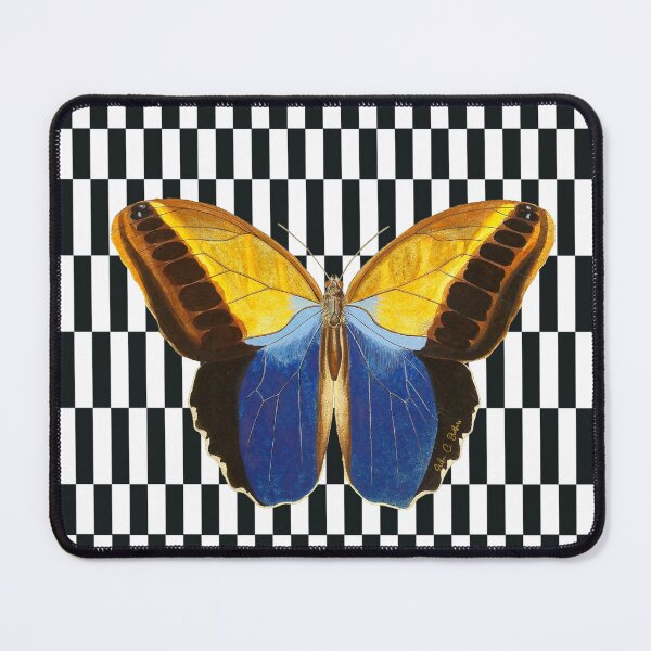 Item preview, Migration - Golden butterfly with checkered background designed and sold by ECBrothers.