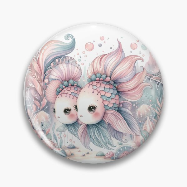 Item preview, Cute Boho Pastel Watercolor Fish designed and sold by MeroroGraphics.