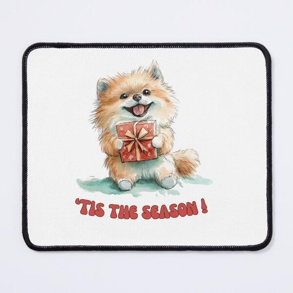 Item preview, Pomeranian dog holding Christmas present designed and sold by M1234s.
