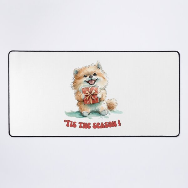 Item preview, Pomeranian dog holding Christmas present designed and sold by M1234s.