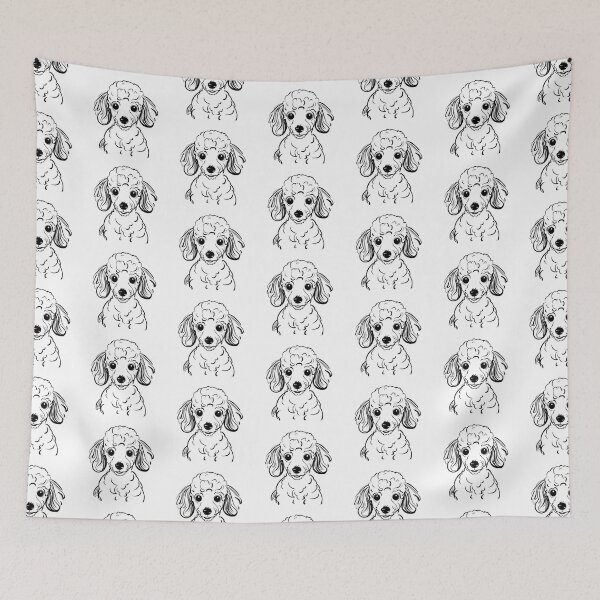 Item preview, Cartoon Poodle Dog Head Face designed and sold by FreeStyleTrend.