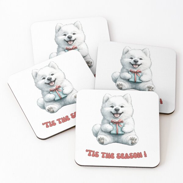 Item preview, Samoyed dog holding Christmas present designed and sold by M1234s.