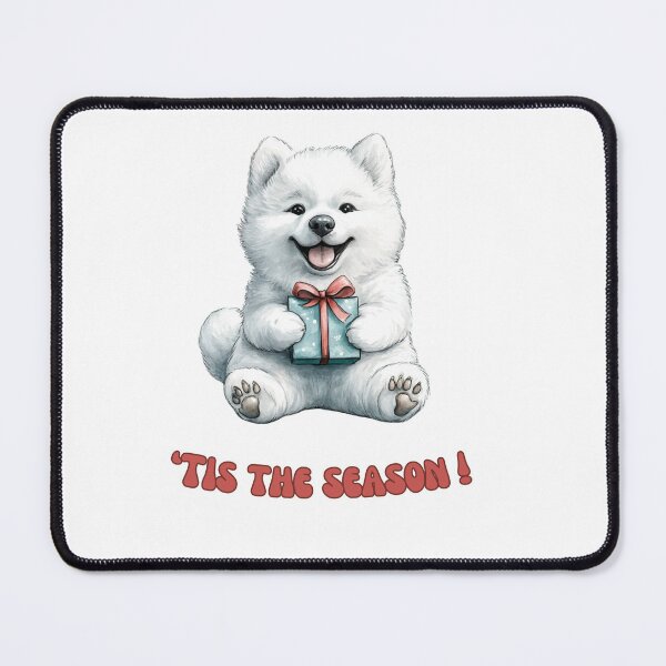 Item preview, Samoyed dog holding Christmas present designed and sold by M1234s.
