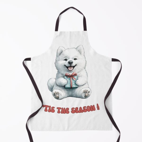 Item preview, Samoyed dog holding Christmas present designed and sold by M1234s.