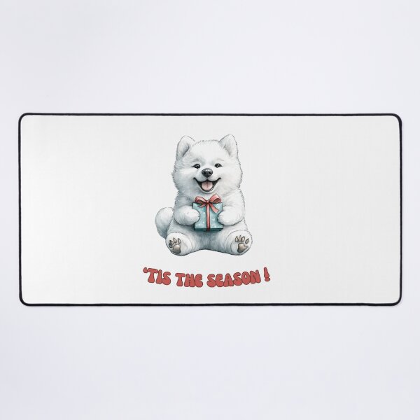 Item preview, Samoyed dog holding Christmas present designed and sold by M1234s.