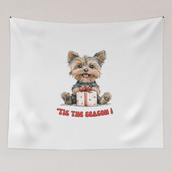 Item preview, Yorkie dog holding Christmas present designed and sold by M1234s.