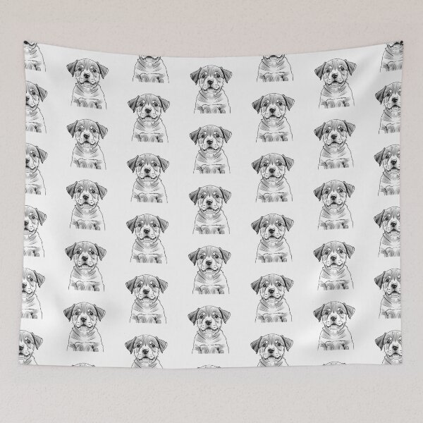 Item preview, Cartoon Style Rottweiler Head Drawing designed and sold by FreeStyleTrend.