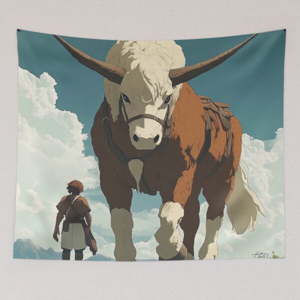 Item preview, Giant horned horse, fantastic creature | Anime style designed and sold by ComicsFactory.