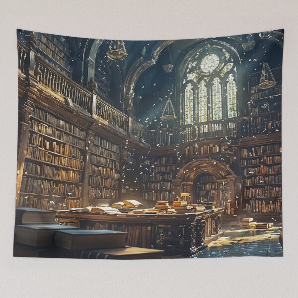 Item preview, Whispers of Forgotten Tomes: A Sunlit Sanctuary of Knowledge designed and sold by oanaunciuleanu.