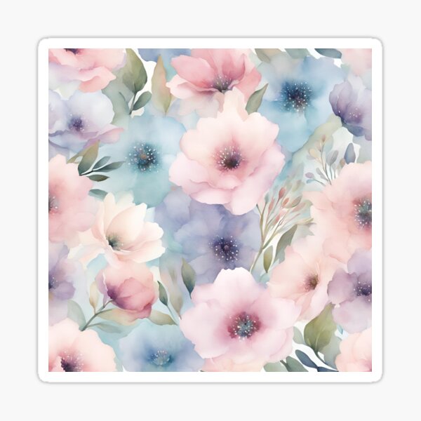 Item preview, Blue Pink Purple Wildflowers Flower Art designed and sold by SeaStarAlex.