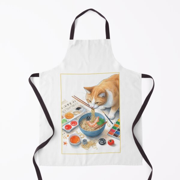 Item preview, Adorable Cat Eating Japanese Noodles designed and sold by ZAIKY DREAMS.
