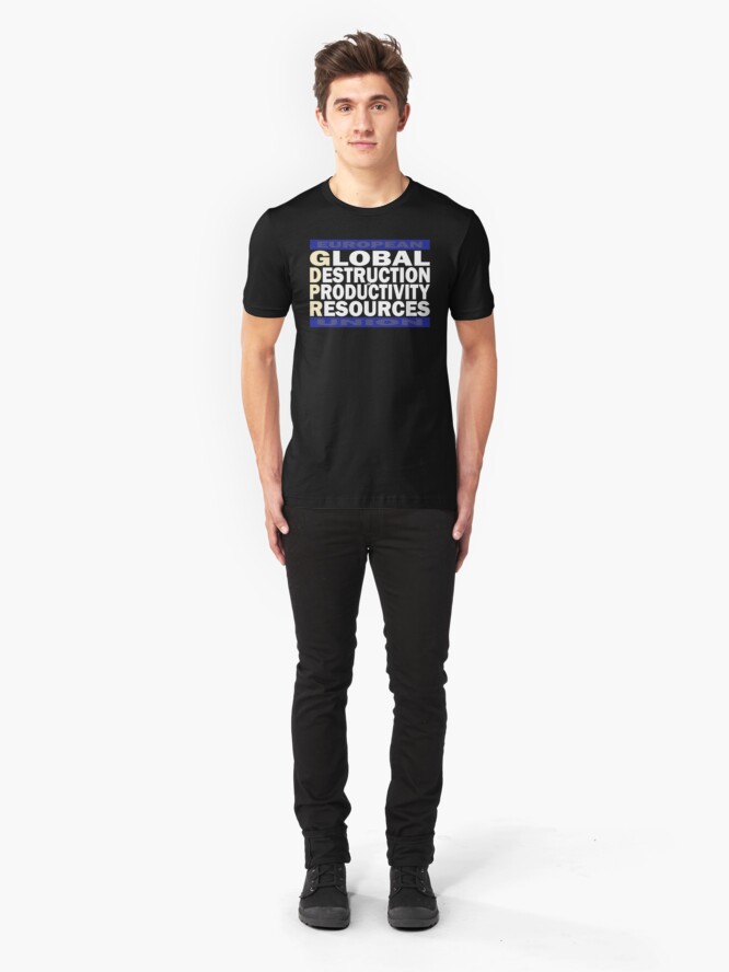 Alternate view of Global Destruction of Productivity Resources Slim Fit T-Shirt