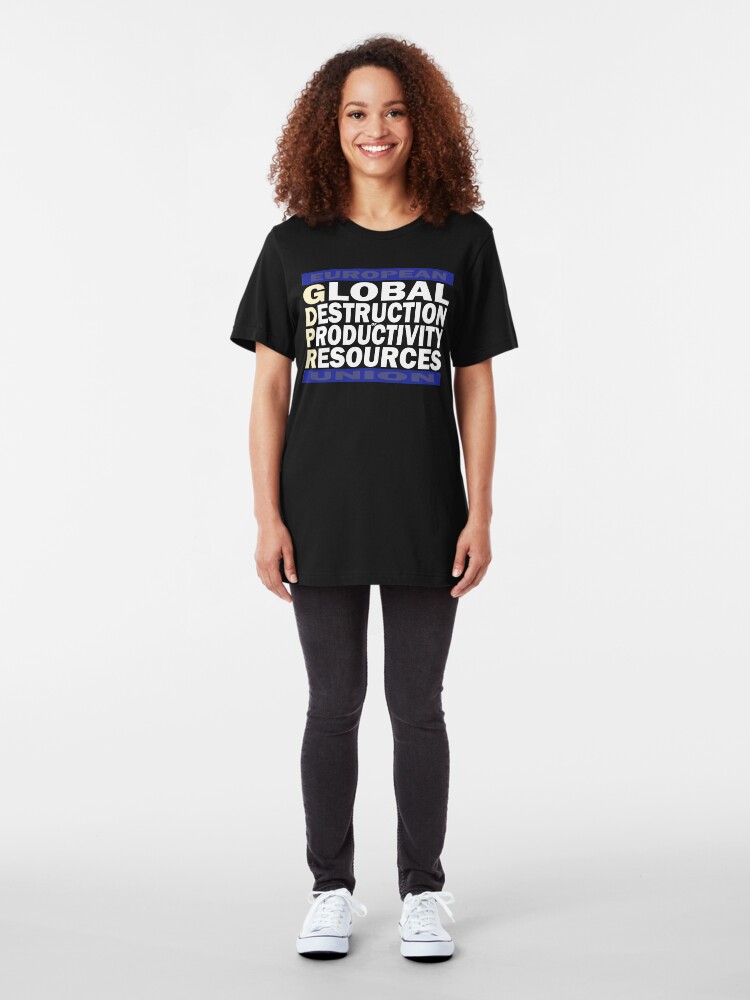 Alternate view of Global Destruction of Productivity Resources Slim Fit T-Shirt