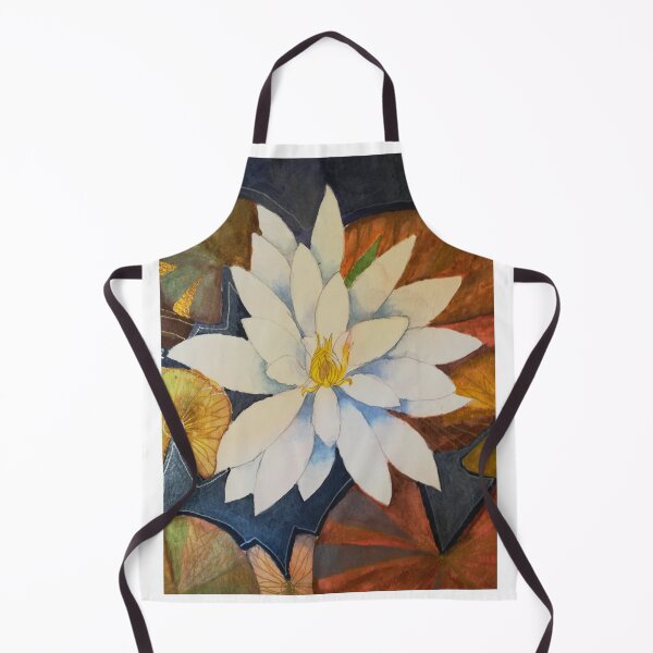 Item preview, Single white waterlily watercolour painting designed and sold by esvb.